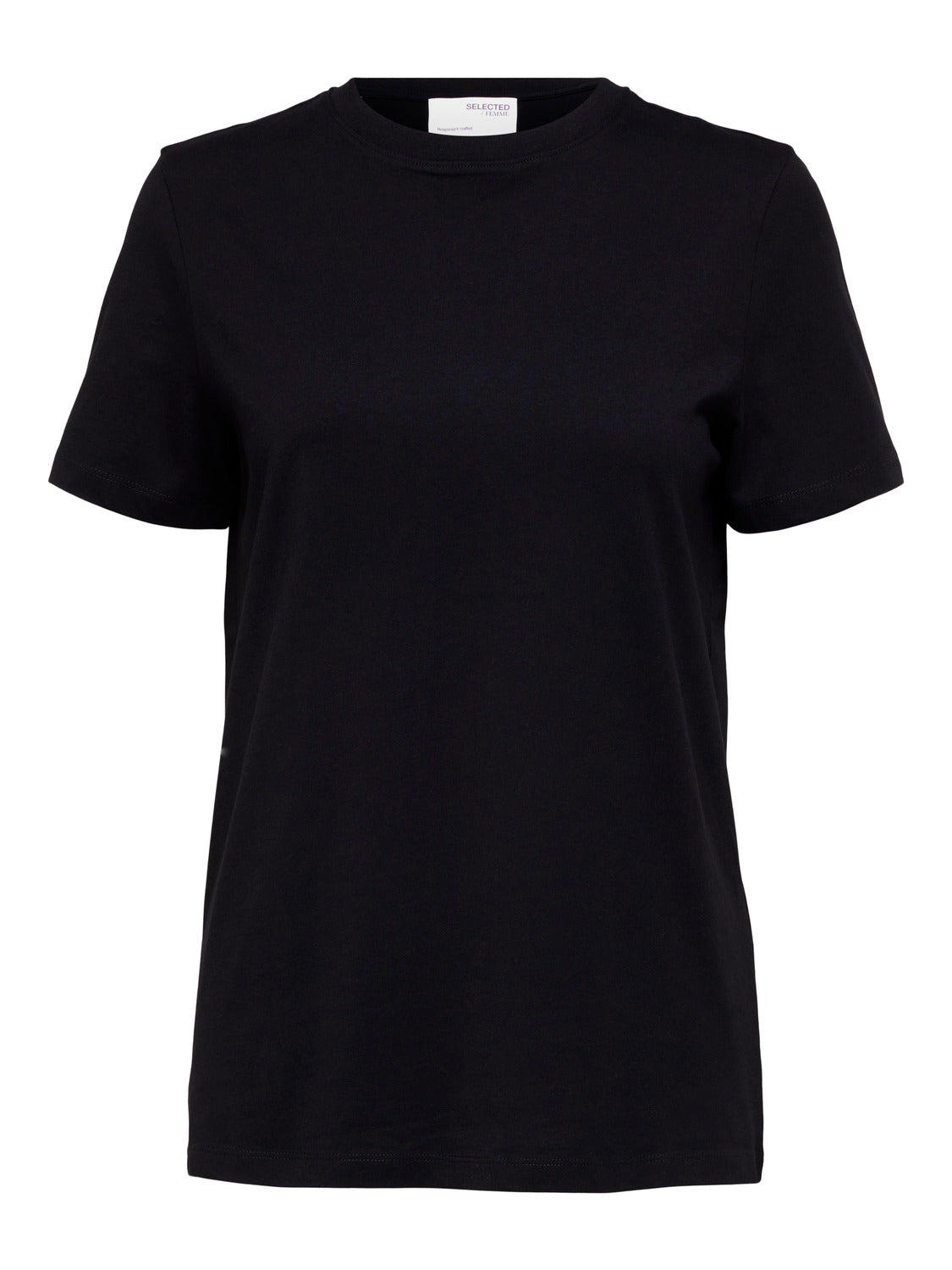 SELECTED FEMME - MY ESSENTIAL T-SKJORTE - SORT
